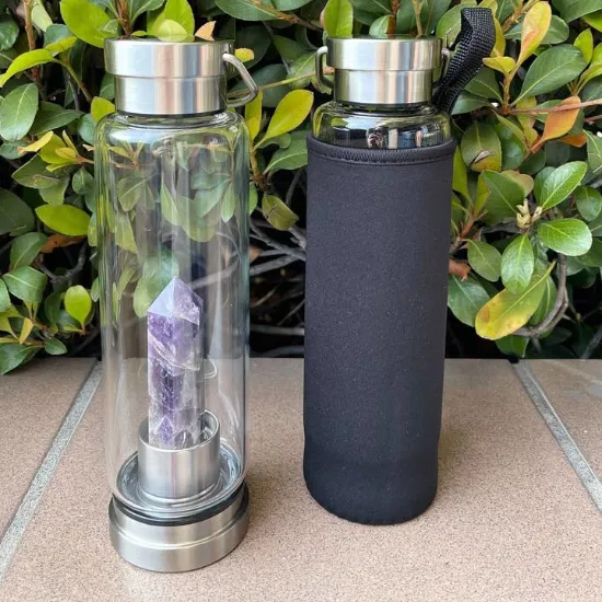 Picture of USA Crystal Water Bottle Infuser For Healing. Made in USA