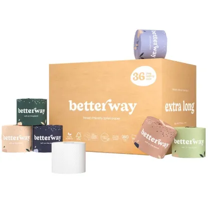 Picture of Single-Wrapped Bamboo Tp - 36-pack | White & Natural Brown