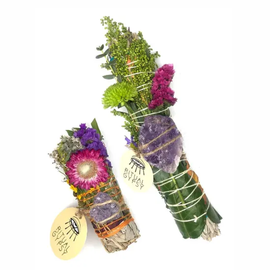 Picture of Ritual Wand + Amethyst I White Sage Bundle  (4"/9")
