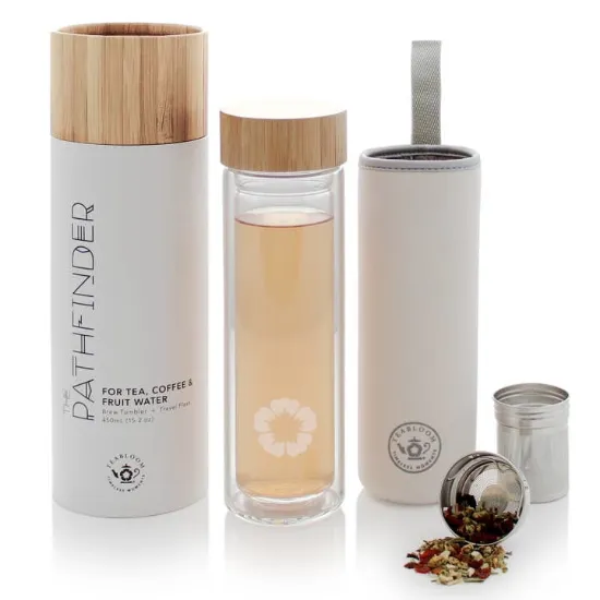 Picture of Teabloom the Pathfinder Tea-Brewing Insulated Glass Tumbler