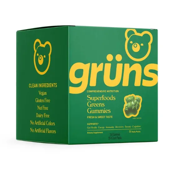 Picture of Grüns Adult Superfood Greens Gummies, 30 Servings