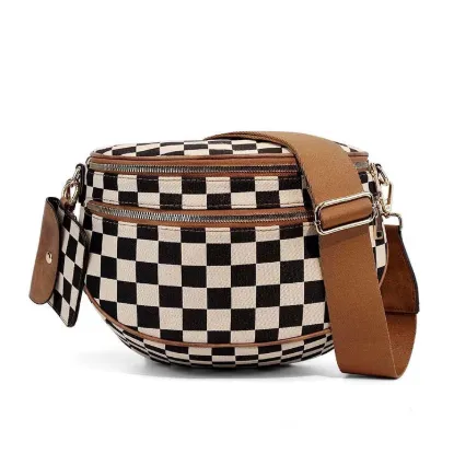 Picture of Kaylee Mixed Media Double Zip Crossbody Sling Bag