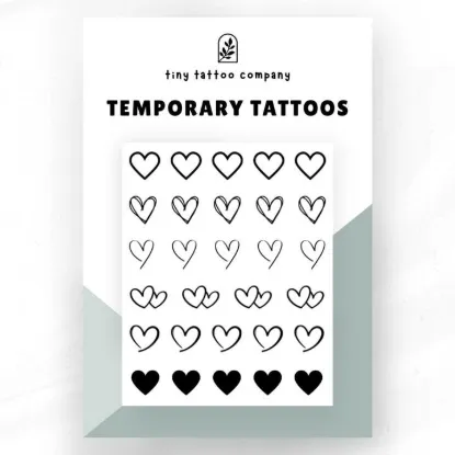 Picture of Mini Heart Temporary Tattoo Pack 🖤