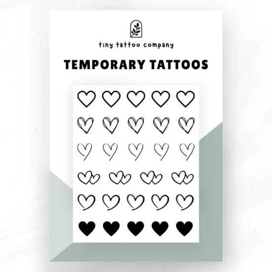 Picture of Mini Heart Temporary Tattoo Pack 🖤