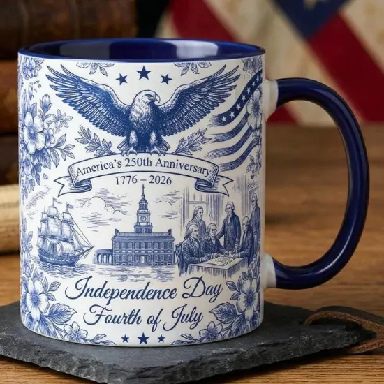 Picture of America's 250th Cup, Patriotic Liberty Bell Coffee Mug
