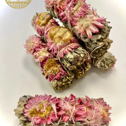 Picture of Pink Sunflower with White Sage Bundles