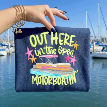 Picture of Out Here in the Open Motorboatin’ Comfort Colors Tee