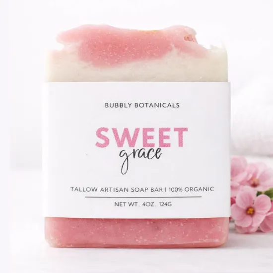 Picture of Sweet Grace Tallow Soap – Natural Handmade Soap Bar with Floral Scent