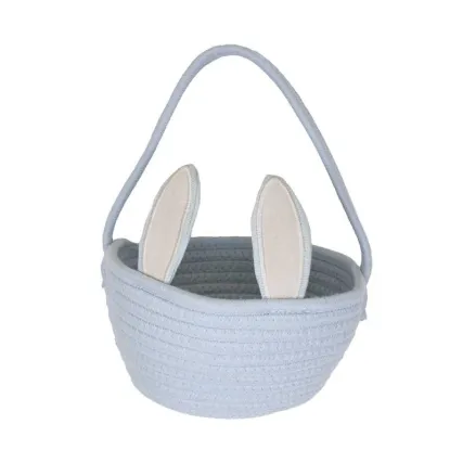 Picture of Hopkins Bunny Basket   Blue/White   7.75x4.5
