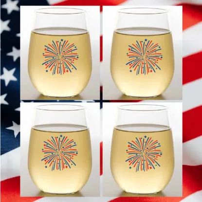 Picture of Fireworks Unbreakable Stemless Tritan Plastic Wine Glasses