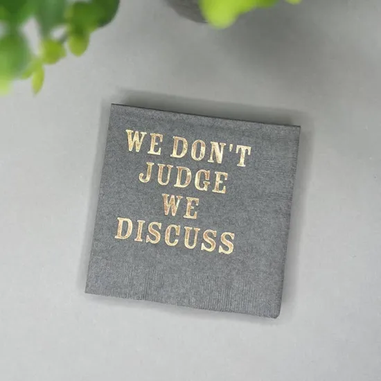 Picture of Funny Cocktail Napkins, Foil We Don't Judge Gift