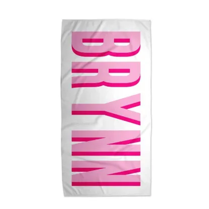 Picture of Personalized Name Beach Towel – Shadow Block Letter Design