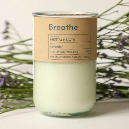 Picture of Breathe, Mental Health, Lavender Candle, Eco Friendly, Soy