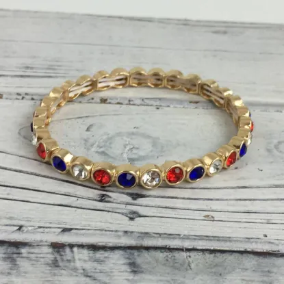 Picture of Patriotic Gemstone Stretch Bracelet