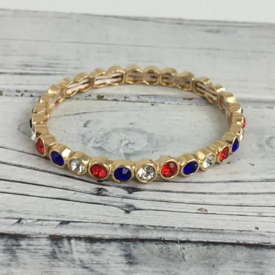 Picture of Patriotic Gemstone Stretch Bracelet