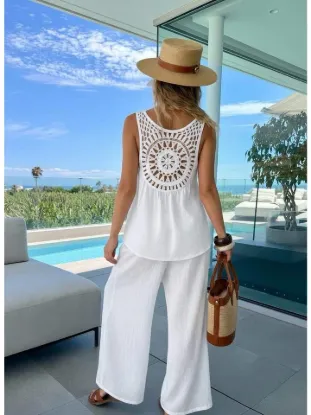 Picture of Bohemian Chic Set Lace Tank Top & Flowy Pants