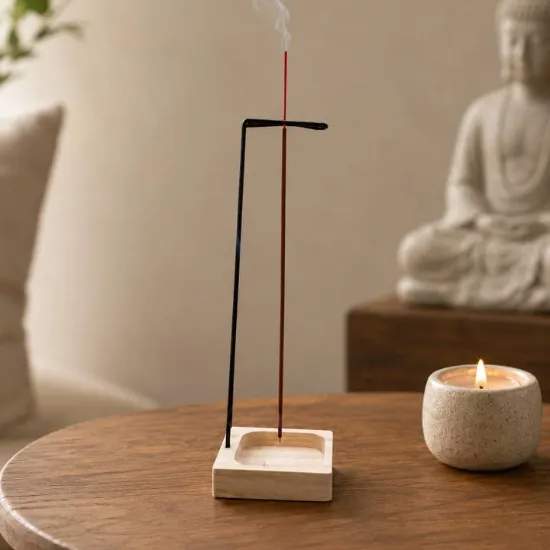 Picture of Minimalist Stick Incense Holder with Wooden Base