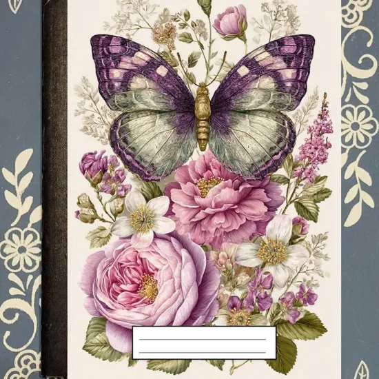 Picture of Butterfly, Purple, Covered Notebook
