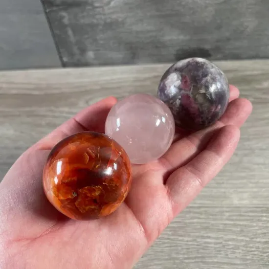 Picture of Madagascar Assorted Crystal Spheres By the Ounce | Wholesale Mixed Gemstone Spheres