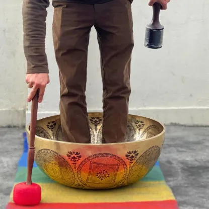 Picture of Premium Handmade Buddha Feet Singing Bowl – 7 Metal Sound Healing Bowl – Authentic Nepalese Meditation & Chakra Healing Bowl (10" To 26")