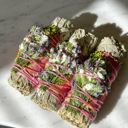 Picture of Wildflower + White Sage Smudge Wand