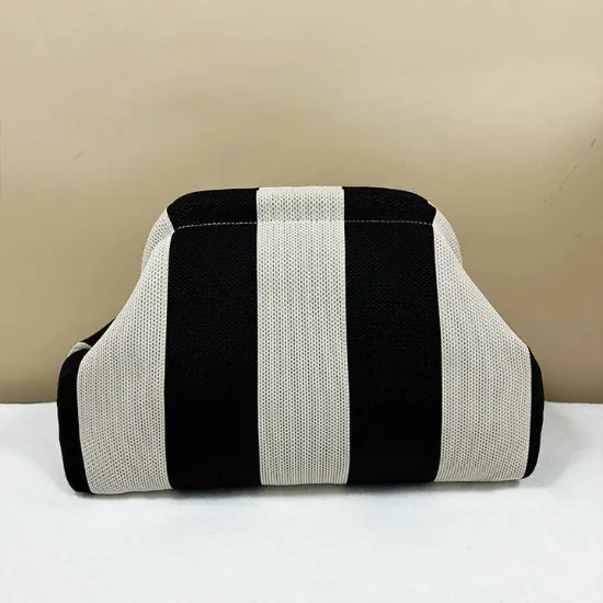 Picture of Compact Urban Chic Stripe Design Clutch Bag Makeup Pouch