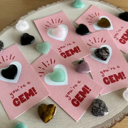 Picture of "You're A Gem!" Heart Mini Crystal Greeting Card- Crystals & Stones