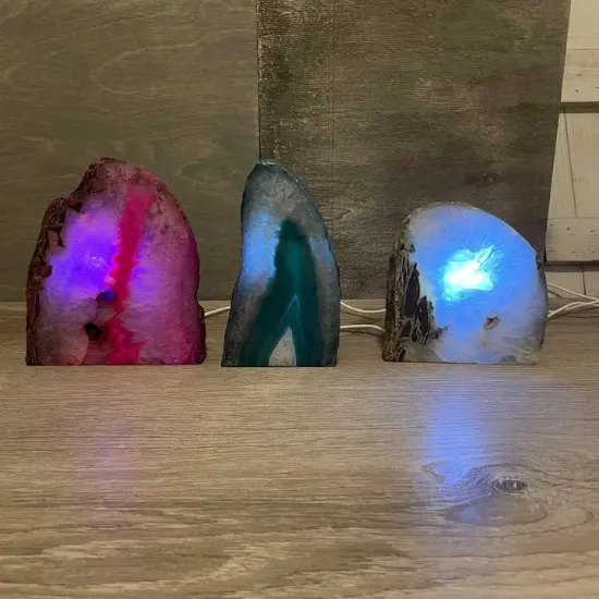 Picture of Agate Crystal Gemstone Lamp | Natural Stone Night Light For Home Decor, Meditation & Gifts