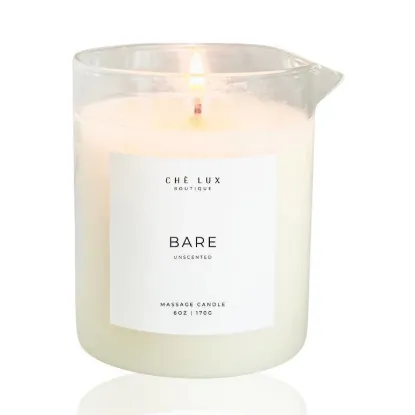 Picture of Bare | Unscented Massage Candle - Organic Oils + Butters - 6oz Clear Jar