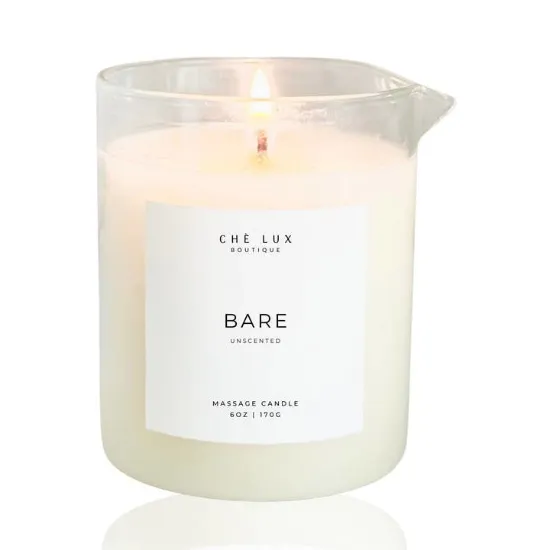 Picture of Bare | Unscented Massage Candle - Organic Oils + Butters - 6oz Clear Jar