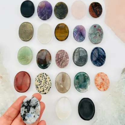 Picture of Gemstone Worry Stone - Finger Massage Stone Crystal Palm Stones