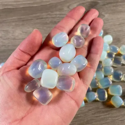Picture of Opalite Tumbled Stones 1 lb Bulk Bag – Polished Opalite Crystal Stones For Retail, Crafts, Decor