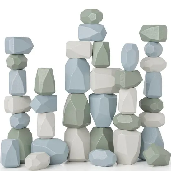 Picture of Stacking Rocks, 36 Pcs Wooden Stacking Stones By Comfy Cubs