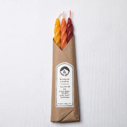 Picture of Sunrise Spiral Beeswax Candles - Set of 3