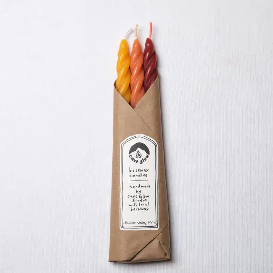 Picture of Sunrise Spiral Beeswax Candles - Set of 3