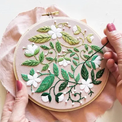 Picture of Blissful Blooms Beginner Embroidery Kit