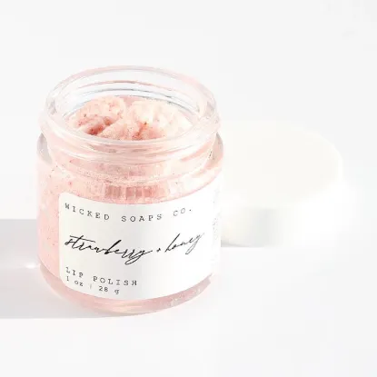 Picture of Strawberry + Honey Lip Polish | Natural Exfoliating Lip Scrub