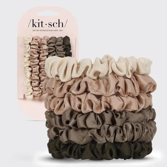 Picture of Ultra Petite Satin Scrunchies 6pc - Eucalyptus