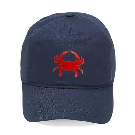 Picture of Motif Embroidered Navy Kids' Cap #M185VL-NAVY-CRAB