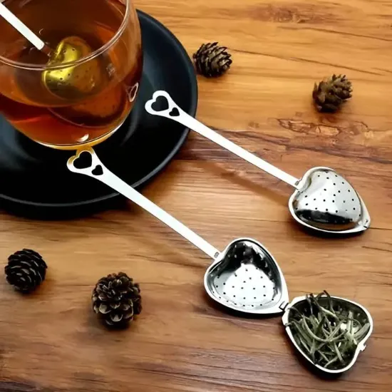 Picture of Heart-Shaped Stainless Steel Tea Strainer, Chai Infuser