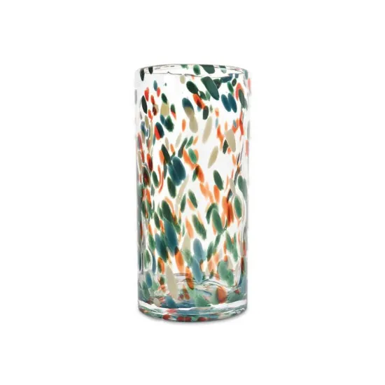 Picture of Green Multi Leopard Tube Vase D12 H23cm
