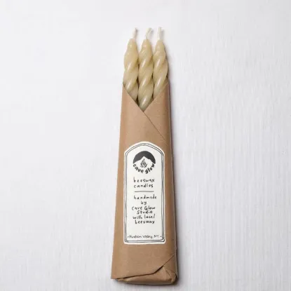 Picture of Sand Spiral Beeswax Candles - Set of 3