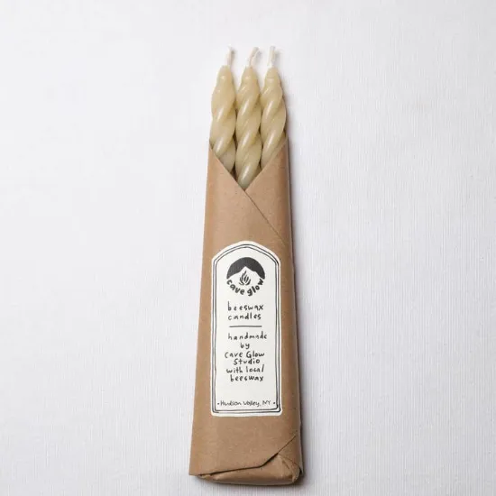 Picture of Sand Spiral Beeswax Candles - Set of 3