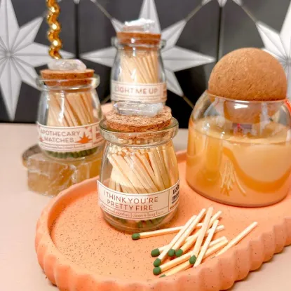 Picture of Apothecary Matches - Match Jar - Home Decor - Crystals