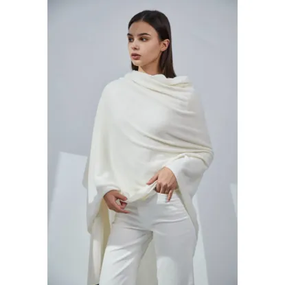 Picture of Pure Cashmere Travel Wrap - Ivory
