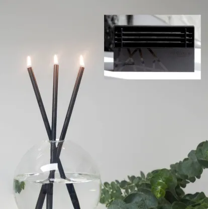 Picture of Black Everlasting Candles – Reusable Steel Oil Candlesticks