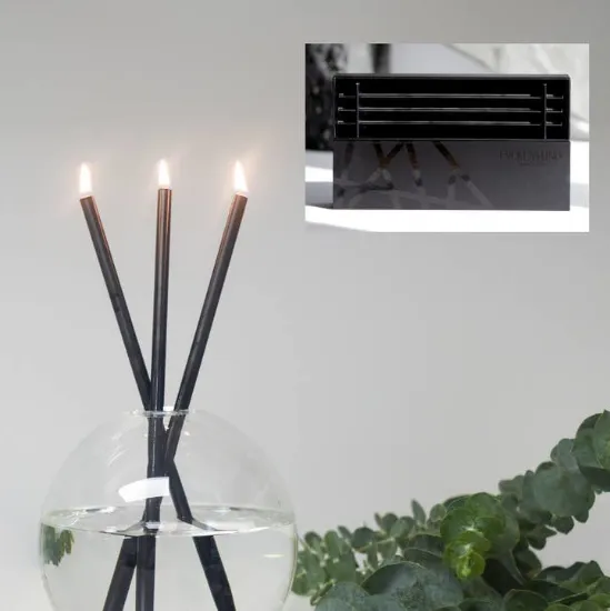 Picture of Black Everlasting Candles – Reusable Steel Oil Candlesticks