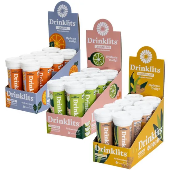 Picture of Electrolyte Hydration Tablets in 3 Natural Flavors + Display