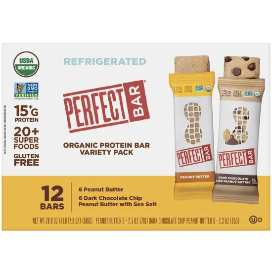 Picture of Perfect Bar Organic Protein Bar, Variety Pack, 12 Ct