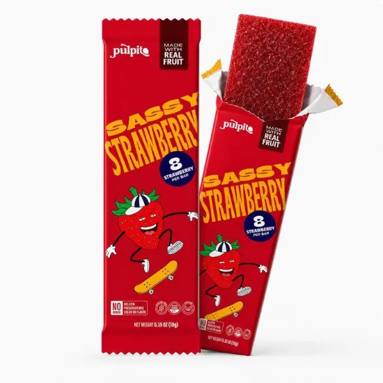 Picture of Sassy Strawberry - Natural Fruit Snacks- Dried Fruit Bar